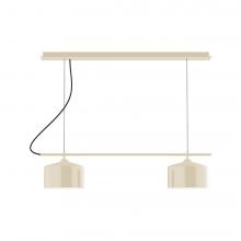 Montclair Light Works CHAX445-16-C02-L12 - 3-Light Linear Nest LED Chandelier with Black Fabric Cord, Cream