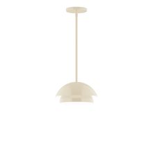 Montclair Light Works STGX445-G15-16 - 10" Nest Stem Hung Pendant with 6 inch white opal glass globe, Cream