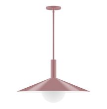 Montclair Light Works STGX478-G15-20 - 24" Zing Stem Hung Pendant with 6 inch white opal glass globe, Mauve